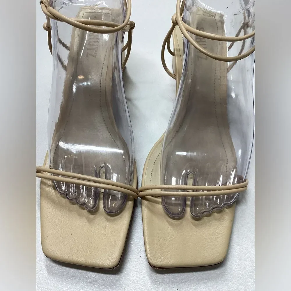 Schutz‎ Pompeii Beige Mid Ankle Strappy Sandals Size 9